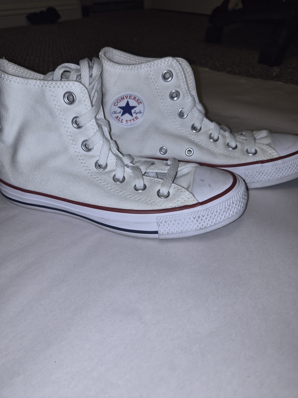 Converse Chuck Taylor All Star High Top Sneakers White Canvas Men 4 Women 6